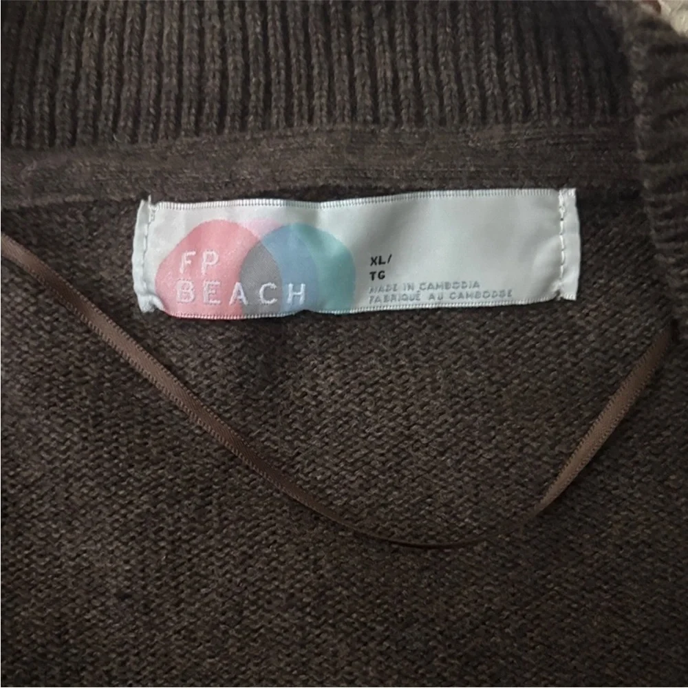 Free People beach Brown Cardigan Set XL - Picture 6 of 9
